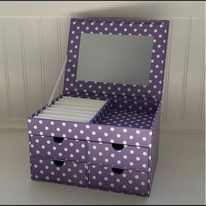 Purple and White Polka dot Jewelry Box